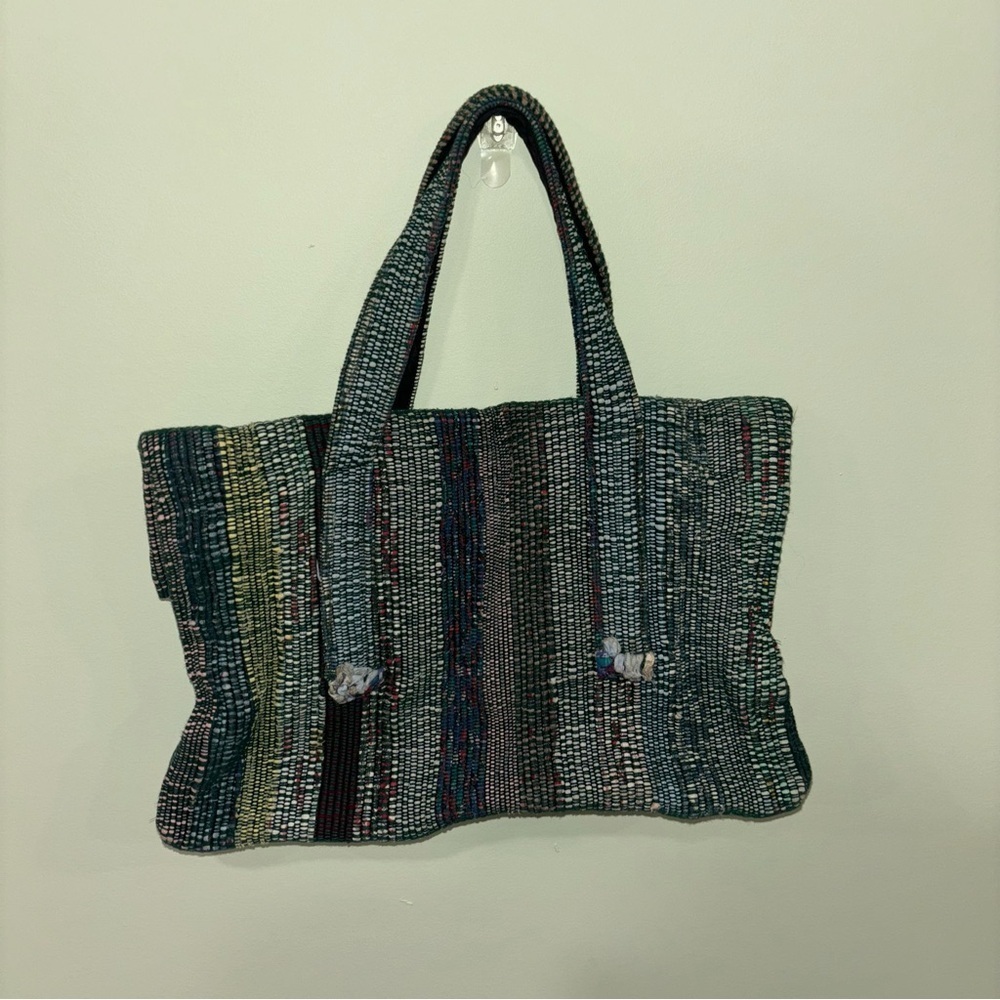 Vintage 70’s Hand Loomed Boho Bag Handmade Au Terroir Ste-Madeleine - Picture 2 of 4
